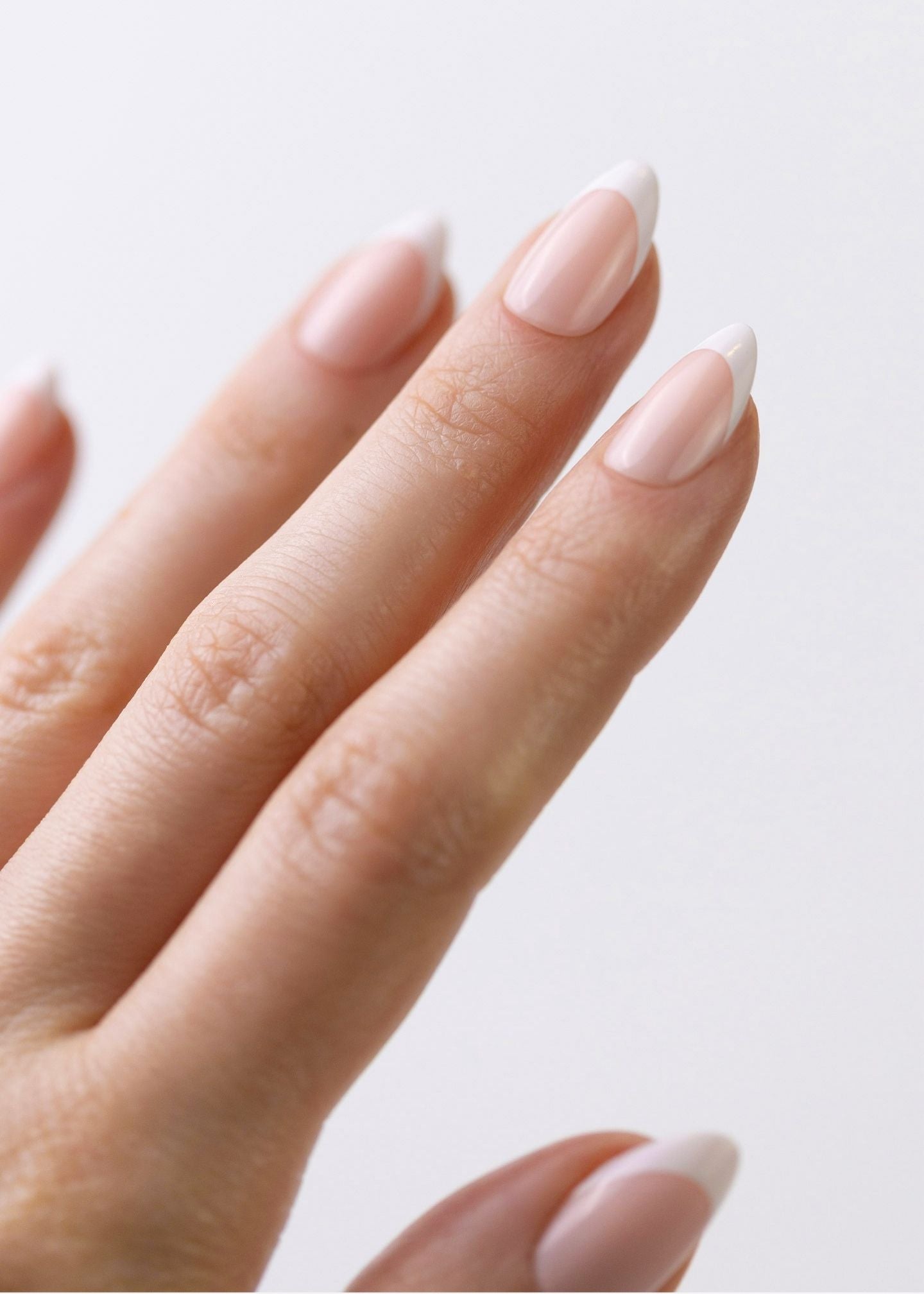 Classic French, Medium Almond, worn on the hand