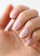 Classic French, Short Almond, worn on the hand