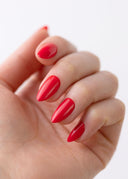 Ruby Red, Medium Almond, worn on the hand